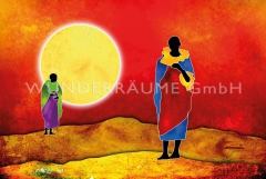 Leinwanddruck mit gemalten, afrikanischen Bildmotiv